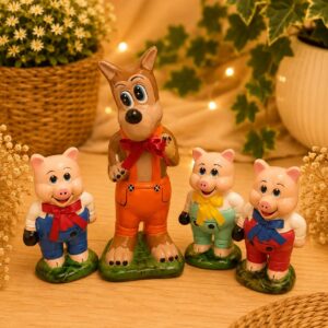 Kit Os Três Porquinhos e Lobo